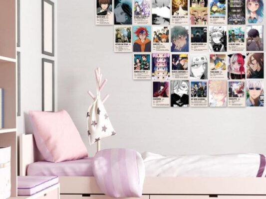 Wall Collage Anime Room Setup